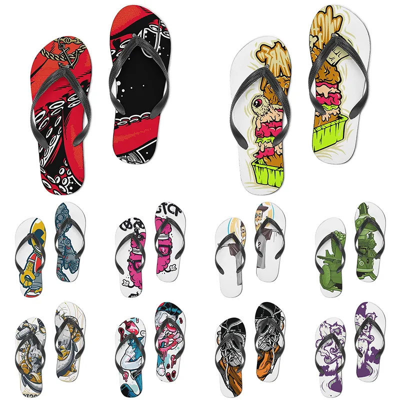 men women custom slippers cartoon design anime diy word black white blue red purple mens colorful trainer 368