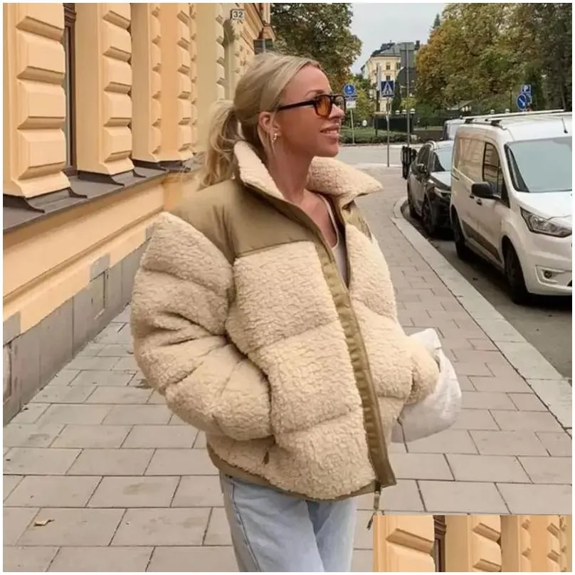 Casacos femininos de pele falsa de pele feminina jaqueta de lã de inverno mulheres casacos de pele de camurça feminino casaco de pele quente grosso dhjno