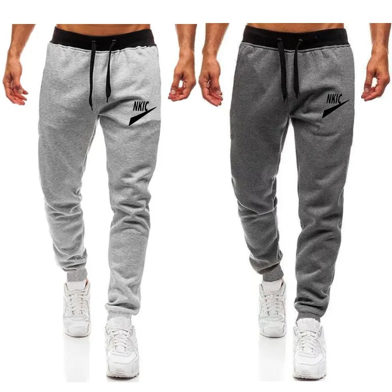 Calças elásticas respiráveis Hip Pop Slim Calças casuais Bottoms Running Gym Jogging Pants Men Joggers Fitness Sports