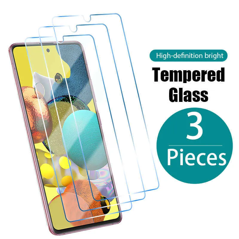 3st Tempered Glass för Samsung Galaxy M31 M51 M31S M10 M21S skärmskydd för Samsung A12 A13 A03 A52S A52 A53 A50 A70 A71