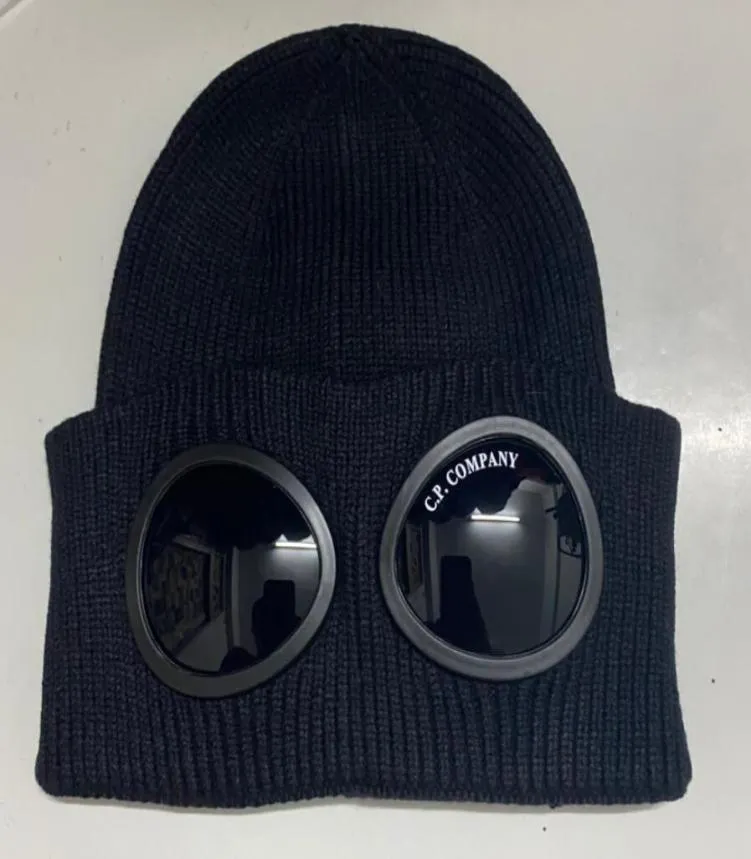 Two Lens Glasses Goggles Beanies Men Knitted Hats Skull Caps Outdoor Women Uniesex Winter Beanie Black Grey Bonnet Gorros3092768