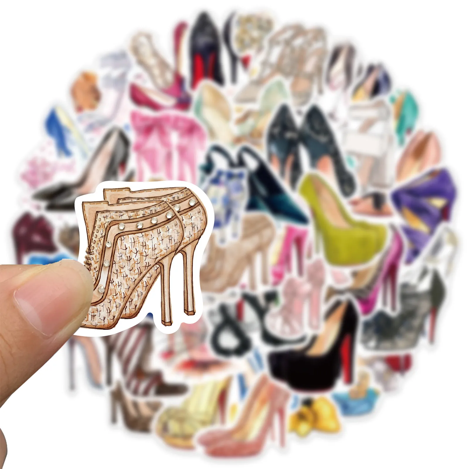 50Pcs Princess High Heels Stickers Non-Random For Car Bike Luggage Sticker Laptop Skateboard Motor Water Bottle Snowboard wall Decals Kids Gifts