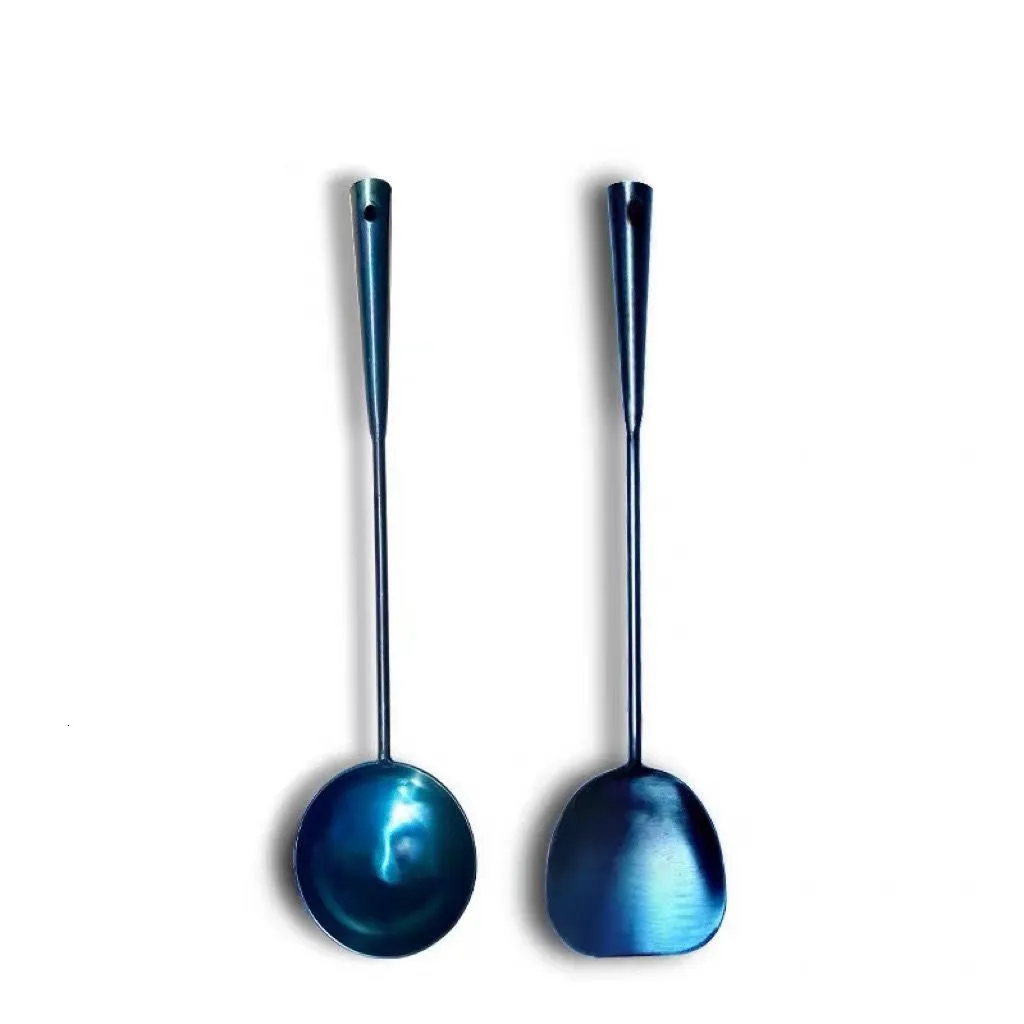 Ustensiles de cuisine Pièces Ustensiles de cuisine Accessoires de cuisine Outils Wok Spatule Cuillère Chinois Traditionnel Fait Main Fer Louche Ensemble 221118