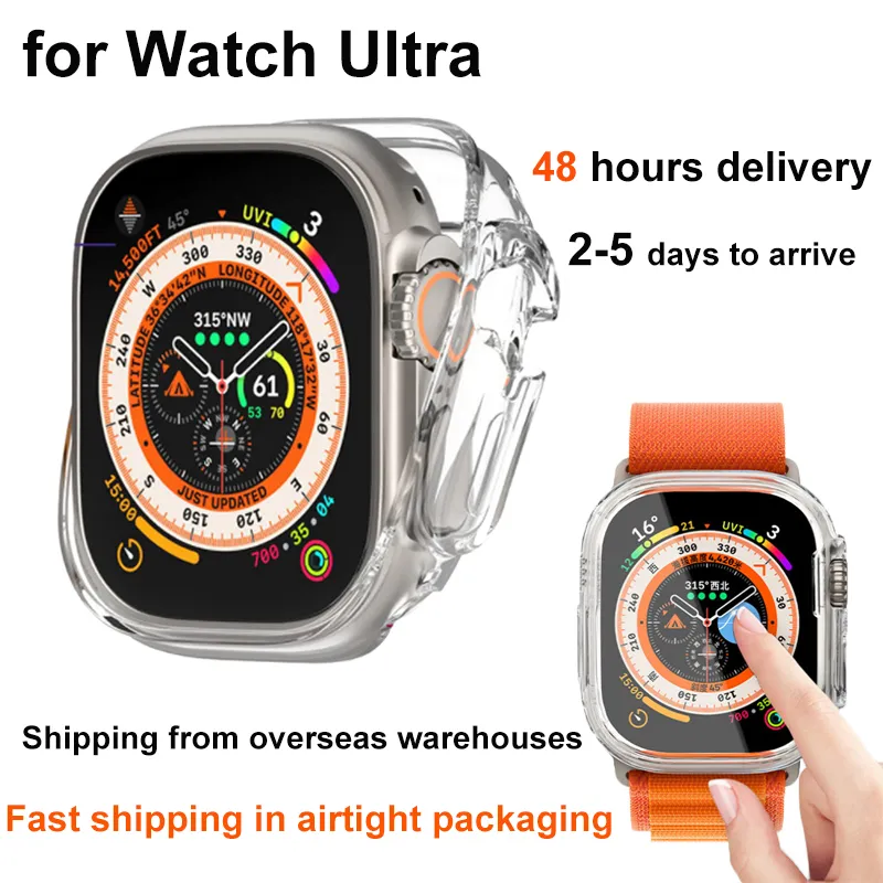 Smart Watchs Wearable Case for Apple Watch Ultra 49mm watches Cute Silicone Clear Case Shockproof
