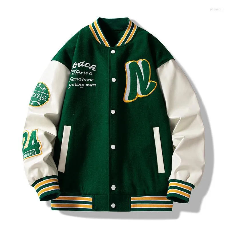 Herrenjacken Herrenjacke Baseballuniform Herren Lose Stickerei Gezeitenmäntel Frühling Herbst Lässige Collegekleidung Amerikanische Modekleidung