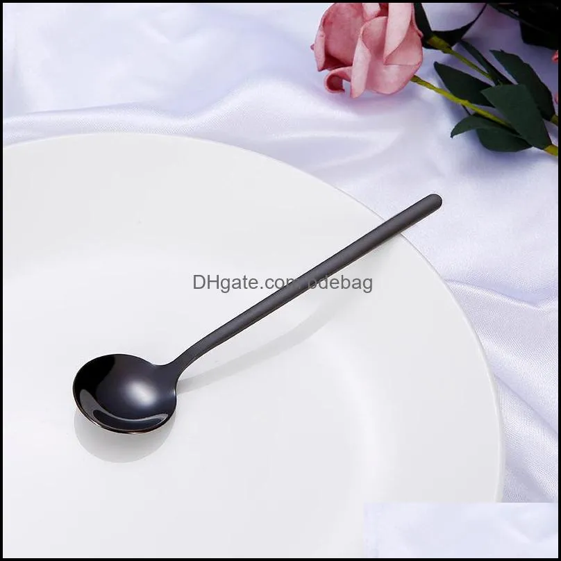 Spoons Oxidationresisting Steel Mixing Spoon Exquisite Dessert Spoons Portable Titanium Plating Heat Resistant With Different Styles Dhfo5