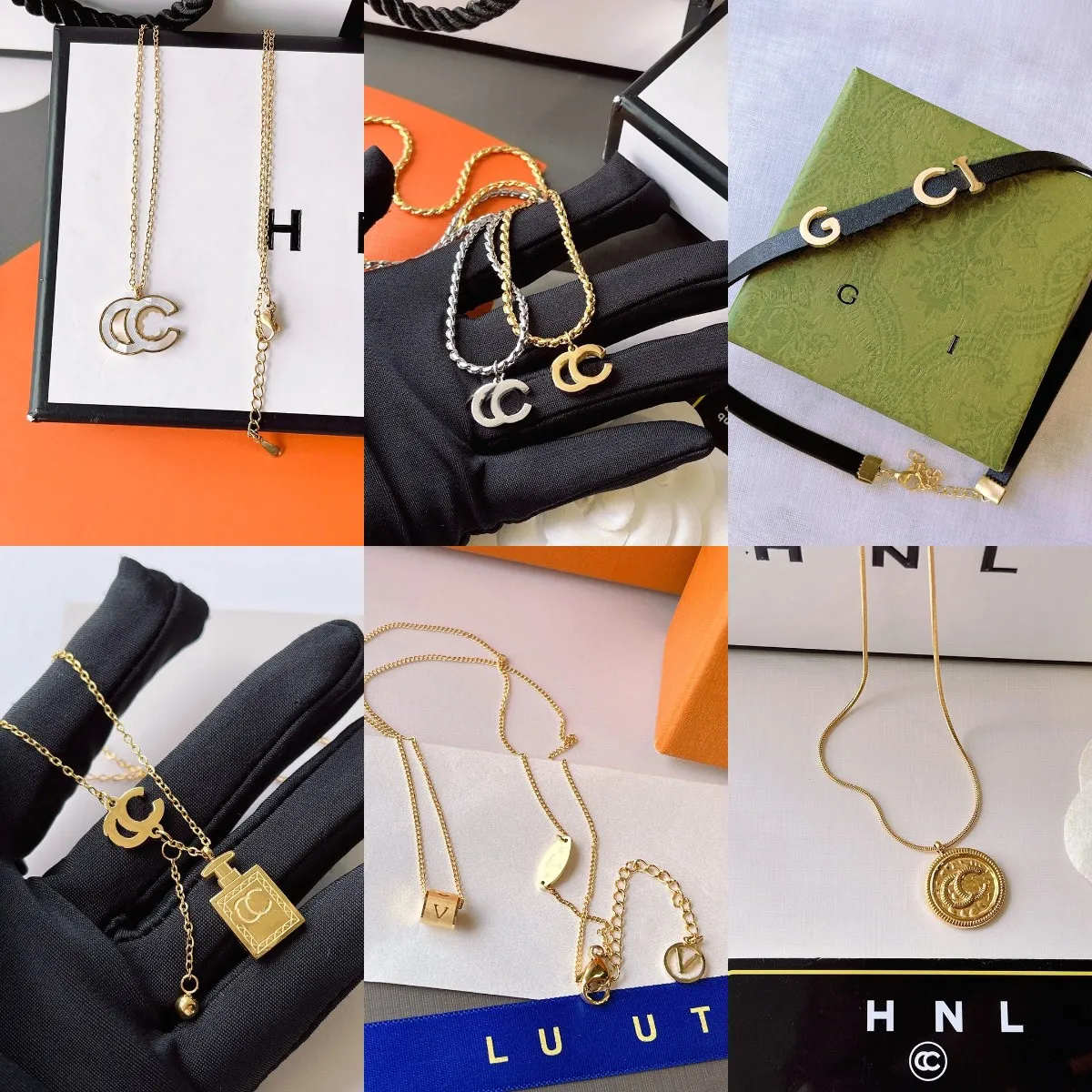 Hangerkettingen Hoogwaardige ketting 18k vergulde delicate hangerketting Luxe sieradenaccessoires voor dames Ontwerp Lange ketting Geselecteerde Fashi