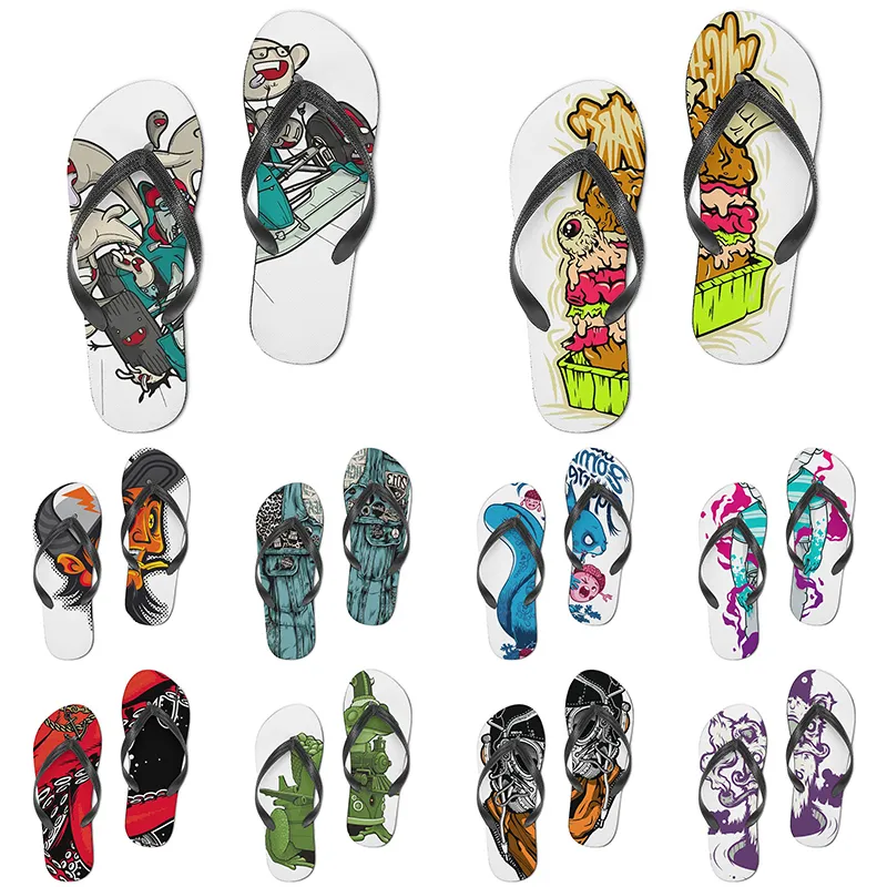 men women custom slippers cartoon design anime diy word black white blue red purple mens colorful trainer 266