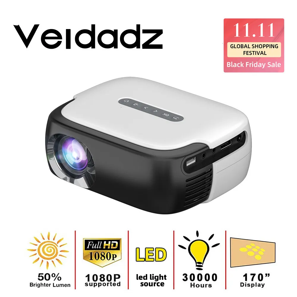 Projectors VEIDADZ DR860 Projector 1080P Portable 640x360 Native Pixel HD LED Home Outdoor Office Mini Beamer 221117