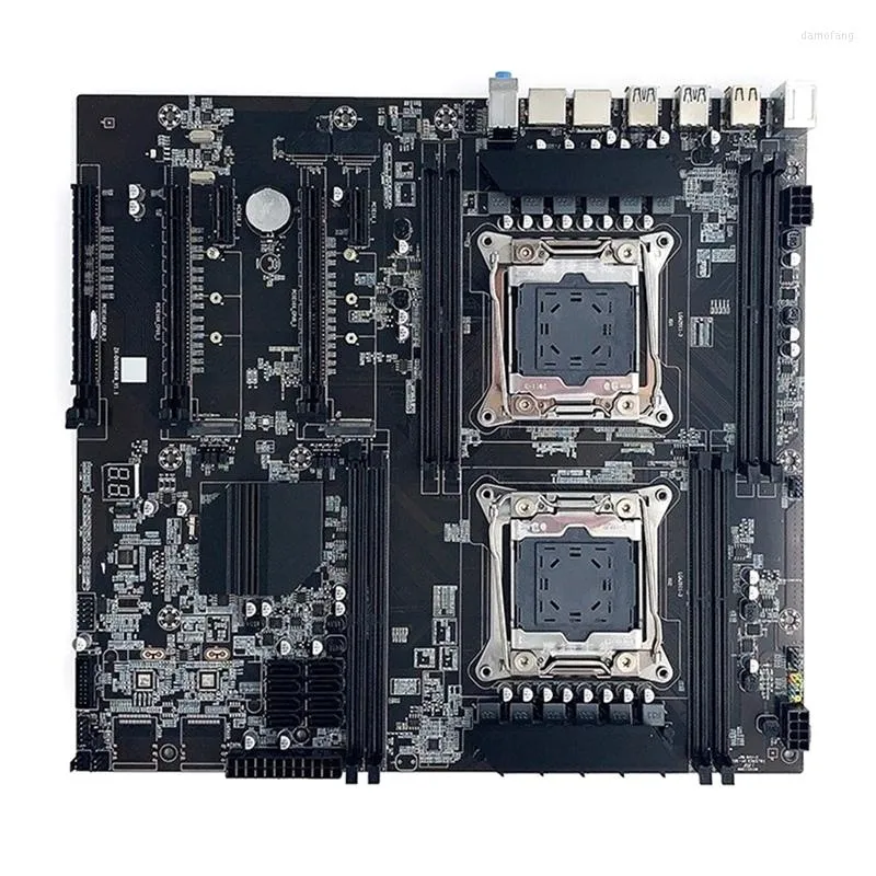 마더 보드 X99 듀얼 소켓 마더 보드 마이닝 LGA 2011-3 듀얼 CPU DDR4 메모리 슬롯 PCI-E 16X SATA2.0 NVME M.2 인터페이스