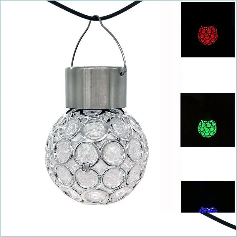 Décorations de jardin Lampe suspendue rétro extérieur jardin cour arbre étagère embellissement décorer l'énergie solaire LED lumière BB forme plastique Dhrrv