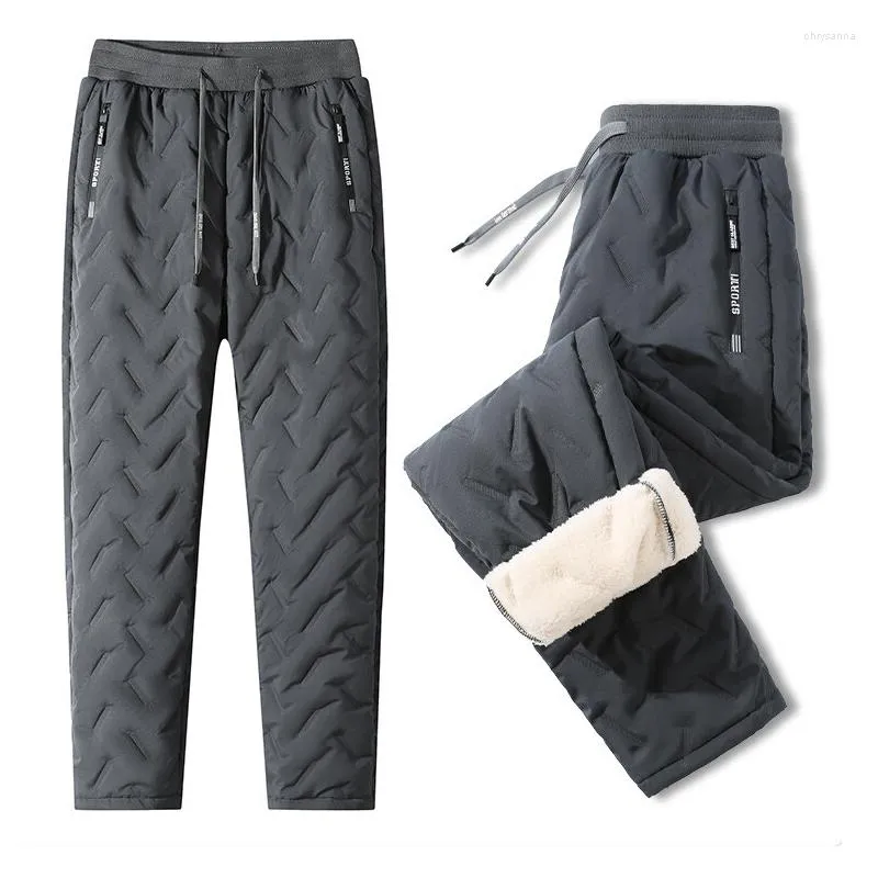 Men's Pants Winter Lamb Down Casual Mens Joggers Cotton Warm Plus Fleece Sweatpants Male Water Proof Thermal Trousers Oversize M-7XL