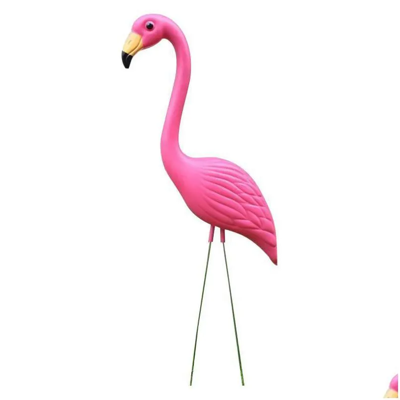 Conjuntos de jardim 4pack realista grande rosa flamingo de decora￧￣o de jardim de jardim artesanato home artesan