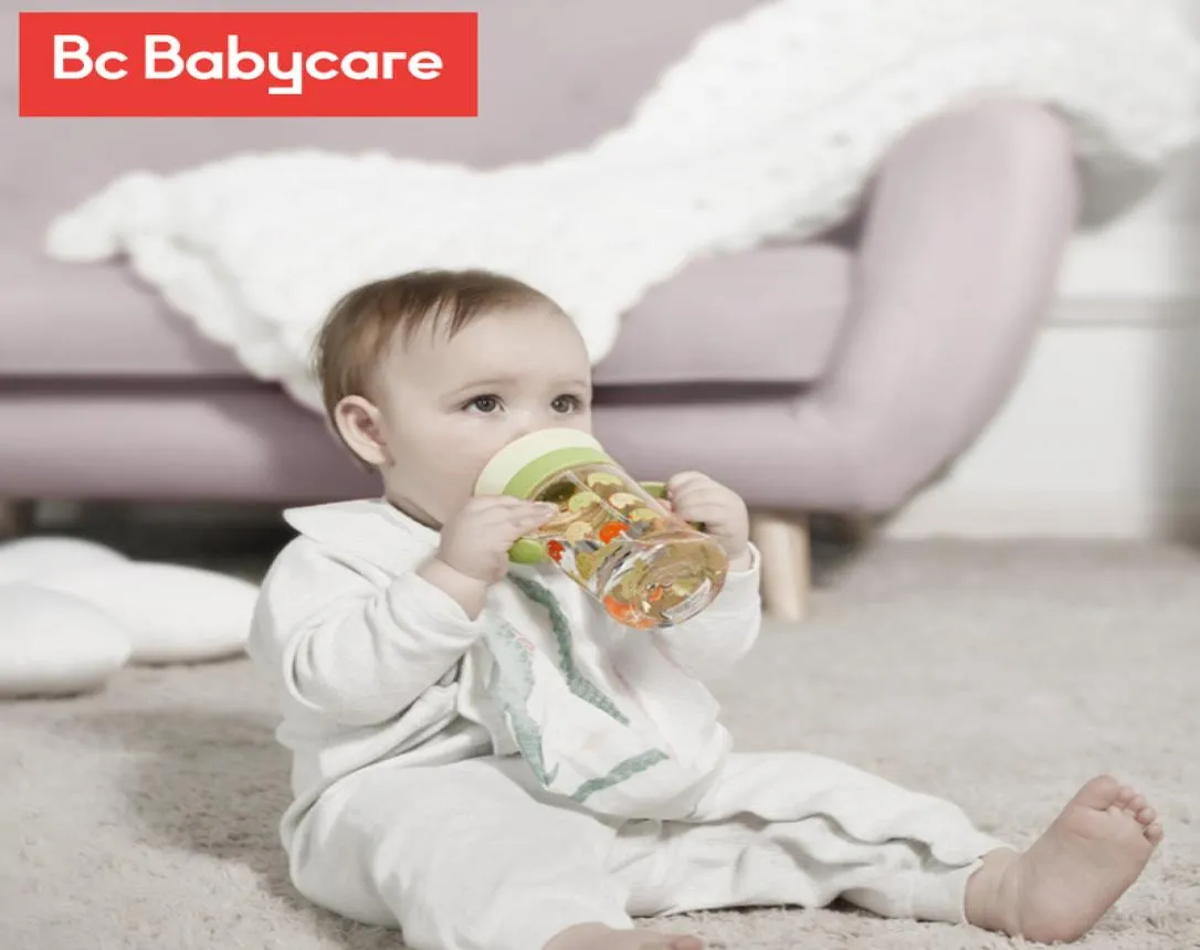 BC Babycare 260ml bebek fincanları döndürülebilir Magic Cup Kids Sızdırılmayan 360 ° içme suyu şişesi ergonomik sap kupası BPA 2203