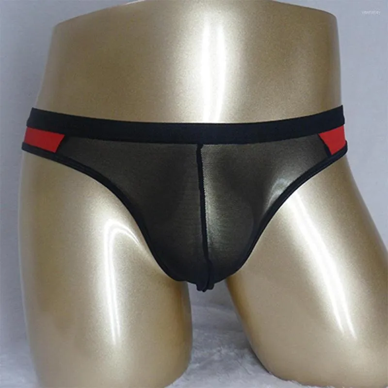 Mutande Uomo Intimo a rete trasparente Uomo Slip sexy Custodia rigonfiamento Mutandine traspiranti Mutandine traspiranti Vedere attraverso la lingerie erotica maschile