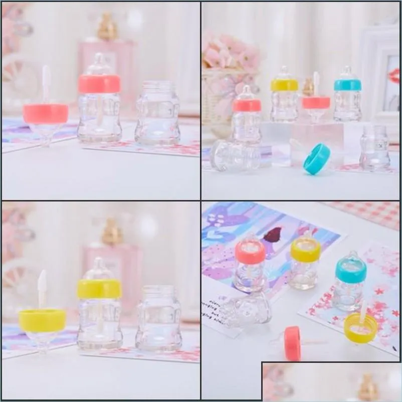 Verpakkingsflessen Plastic lege lipglosscontainer transparante mti kleur tepel fles type labiale lippenstift lipglosses buis 1 6xm l2 dhuqbb