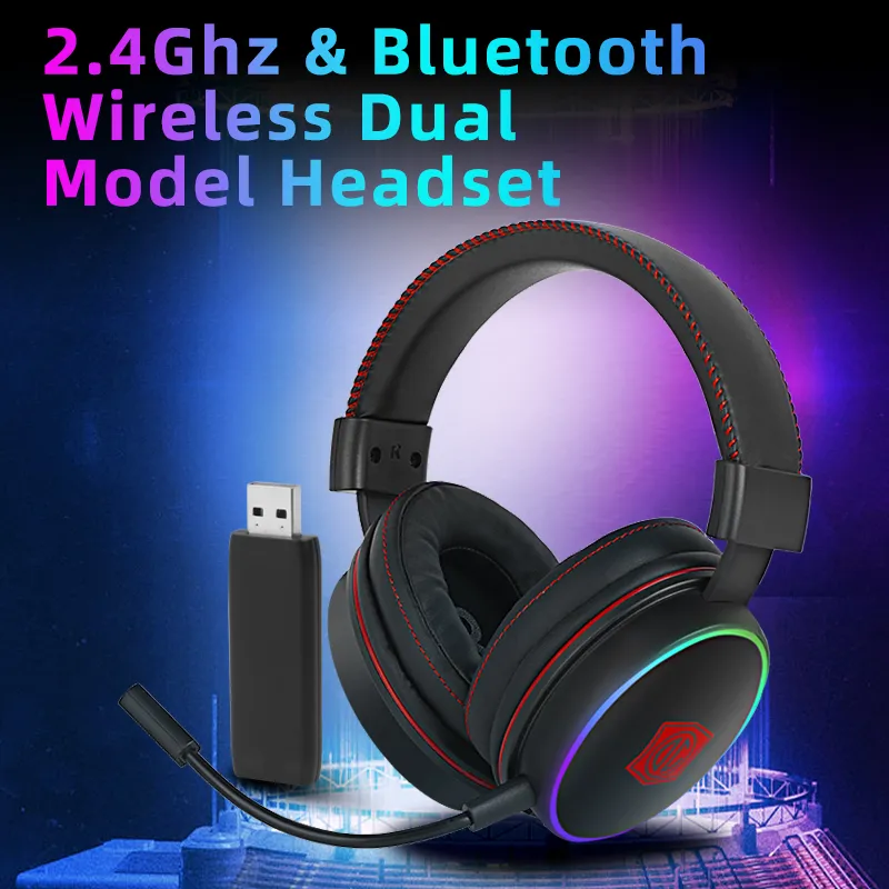 Infrarrojo máquina de coser castigo 2022 RGB Color Disco Noise Canceling Gaming Auriculares Bluetooth 5.0  Wireless 2.4g auriculares con micr