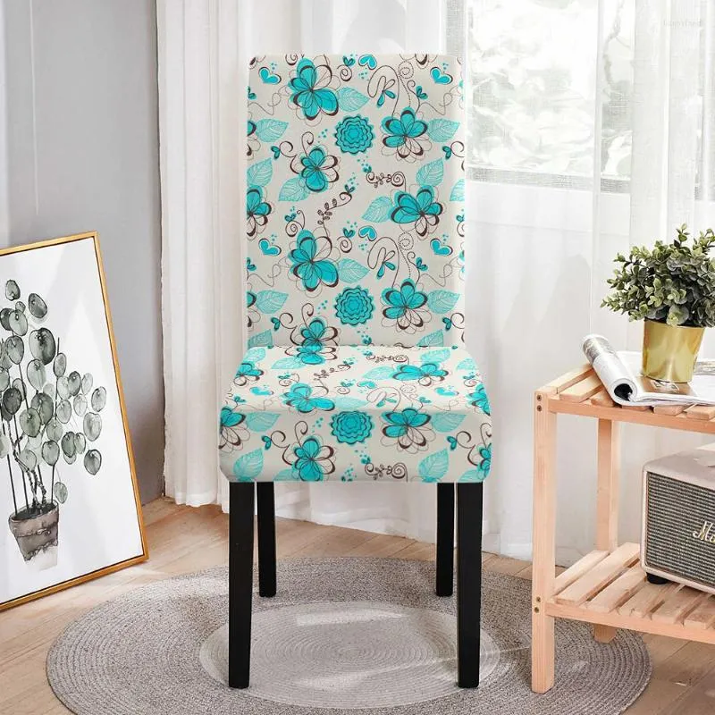 Housses de chaise 1PC fleur papillon thème couverture élastique pour salle à manger haut dossier Anti-sale chaises protecteur taille universelle