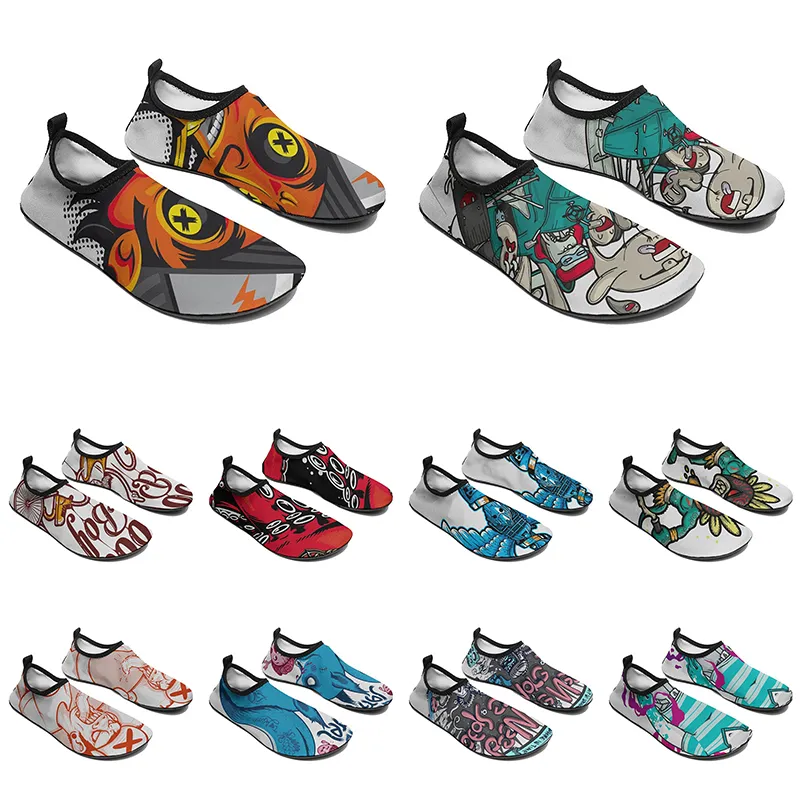 men women custom water shoes cartoon animal design diy word black white blue red color mens trainer 136