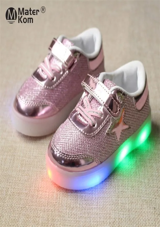 Size 2130 Kids Shoes with Led Lights Children Girls Boys Running Glowing Sneakers Shining sole Toddler Shoes for Little Baby LJ209205338