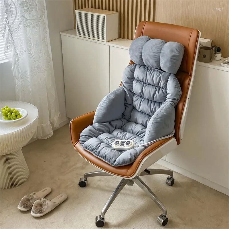 Carpets Electric Heating Cushion Office Seat Pad 9 Levels Long-Sitting Backrest Integrated Winter Dining Chair