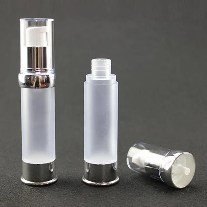 100 Stück 15 ml 20 ml 30 ml Silber mattierte Airless-Flasche Lotionflaschen mit Airless-Pumpe können für Kosmetikverpackungen F20171399 verwendet werden