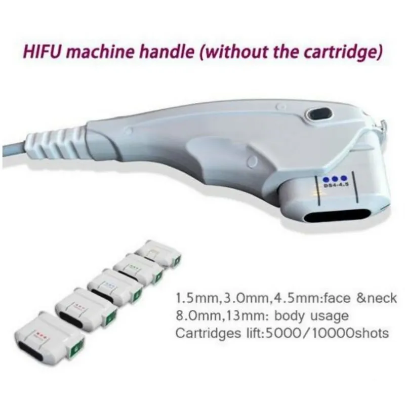 2024 معدات التجميل HIFU Machine Handle بدون تناول خرطوشة لشحن الآلات السريعة