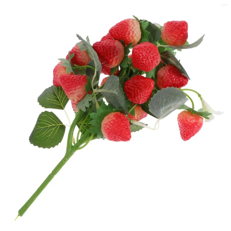 Dekorative Blumen, Erdbeeren, künstliche Kunstfrüchte, Erdbeeren, Dekor, künstliche Blumenzweige, Picks, Blumensträuße, Zweige, Dekorationen, Pflanzen, lebensecht