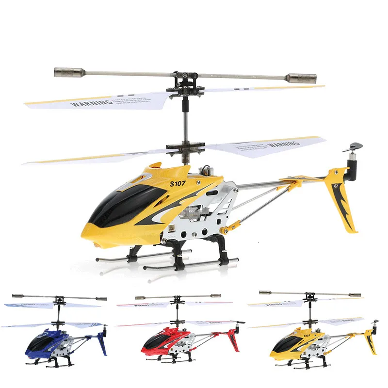 Electric/RC Aircraft S107G 3CH RC Helicopter inbyggd GYRO Remote Control Model Toys RTF Double-Deck Propeller med ficklampa 221117