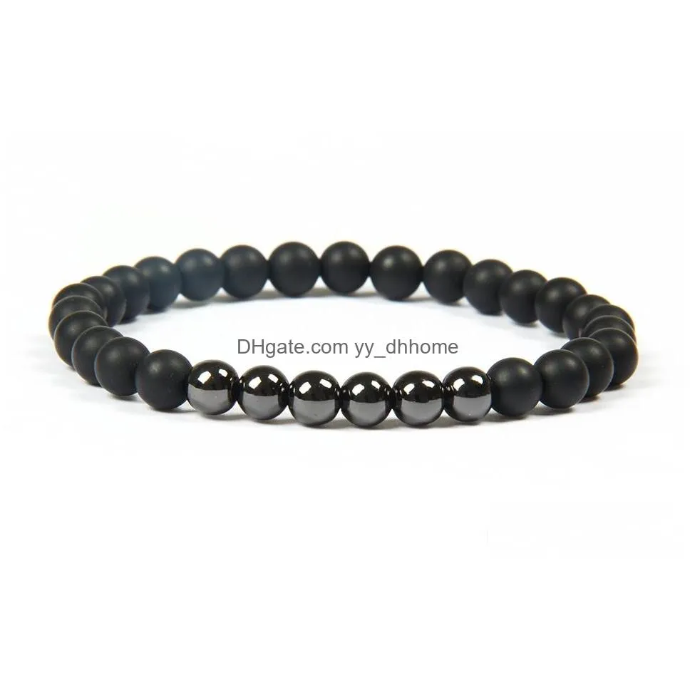 Charm Armbänder Schmuck Großhandel 10 Sätze / Los 6mm Natürliche Tigerauge Matte Steinperlen Top Qualität Edelstahl SKL Perlen Armband Dhuaa