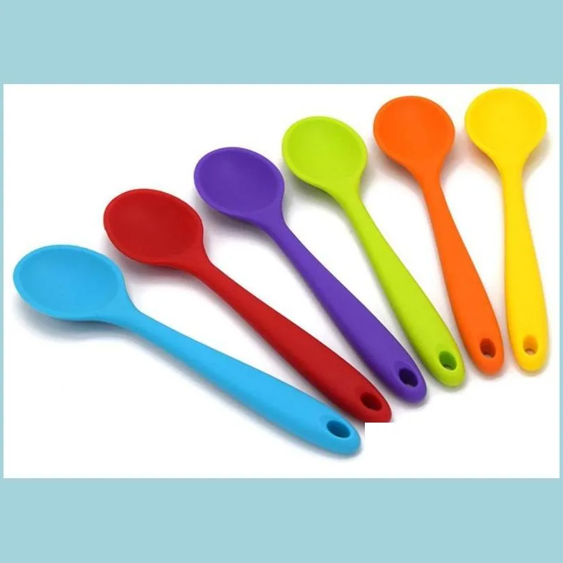 Spoons Food Grade Spoons Sile Color Mix Mti Function Trumpet Heat Insation Eco Friendly Cooking Spoon Kitchen Tool 3Hye1 Drop Delive Dhhr7