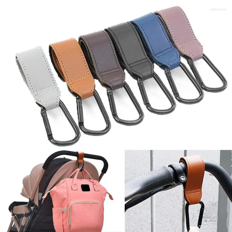 Stroller -onderdelen Jilhui PU Leather Baby Hook Tassen Hangende houder 360 graden roteerbare accessoires voor autoriteitsfiets