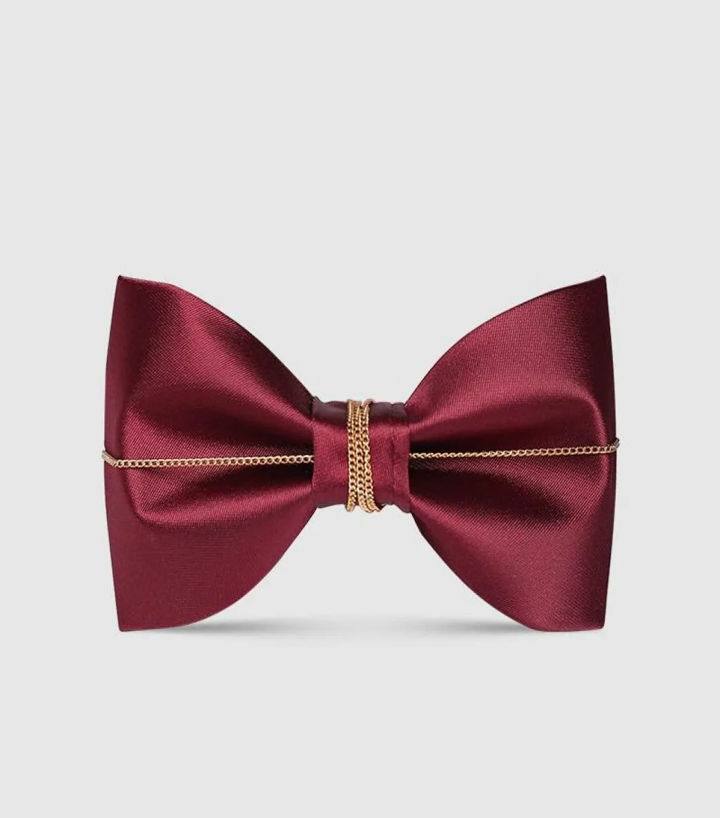 Bow Ties Tie For Men Designer Brand High Quality Metal Golden Cross Chain Groom Wedding Party Butterfly Bowtie Men039s Gift Wit