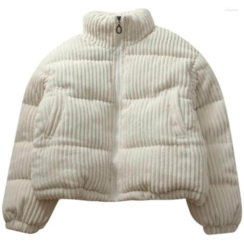 Trench feminina casacos de outono inverno algodão feminino cotelinha gola alta Parkas Parkas Loose Ladies Artilha Outer;