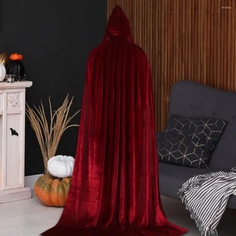 Męska odzież snu Doskonała cosplay Cape Super miękki atrakcyjny Halloween Cloak Witch Dekoracja z kapturem