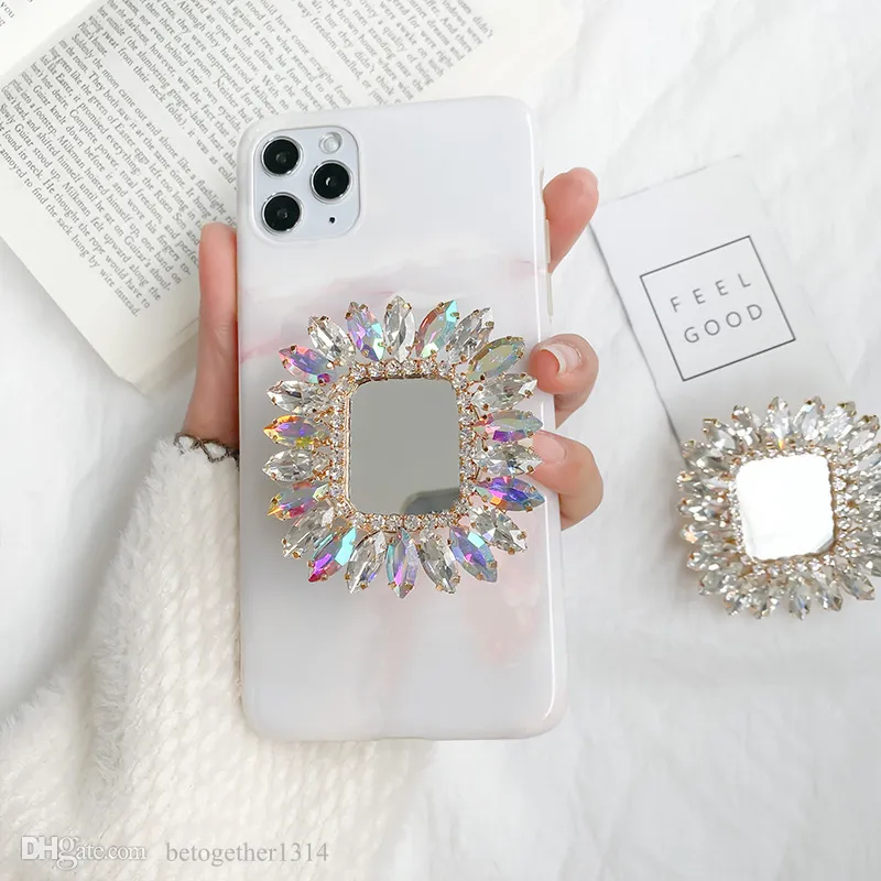 Mobiltelefonfodral konsol för iPhone 14 13 Pro Max 14Plus Luxury Airbag Rhinestone Gemstone Decoration Creative Desktop Bracket Mobile Tablet Universal