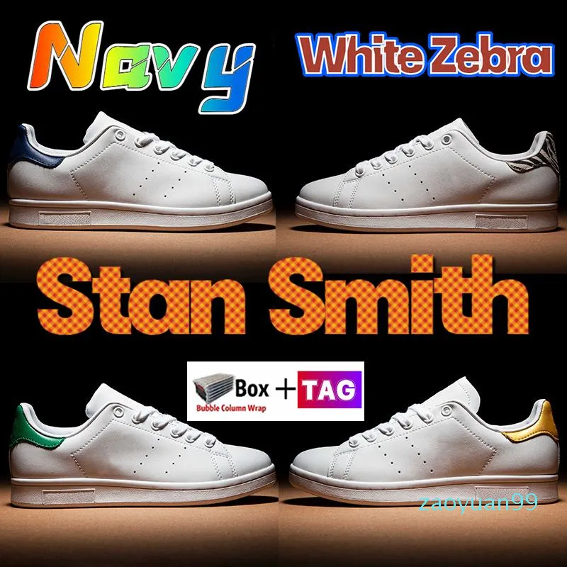 Newest Stan Smith Casual Shoes Navy OG White Green Zebra Metallic Gold Fashion Designer Mens Sneakers Pink Lush Red Metallic Silver Triple Black Women Trainers