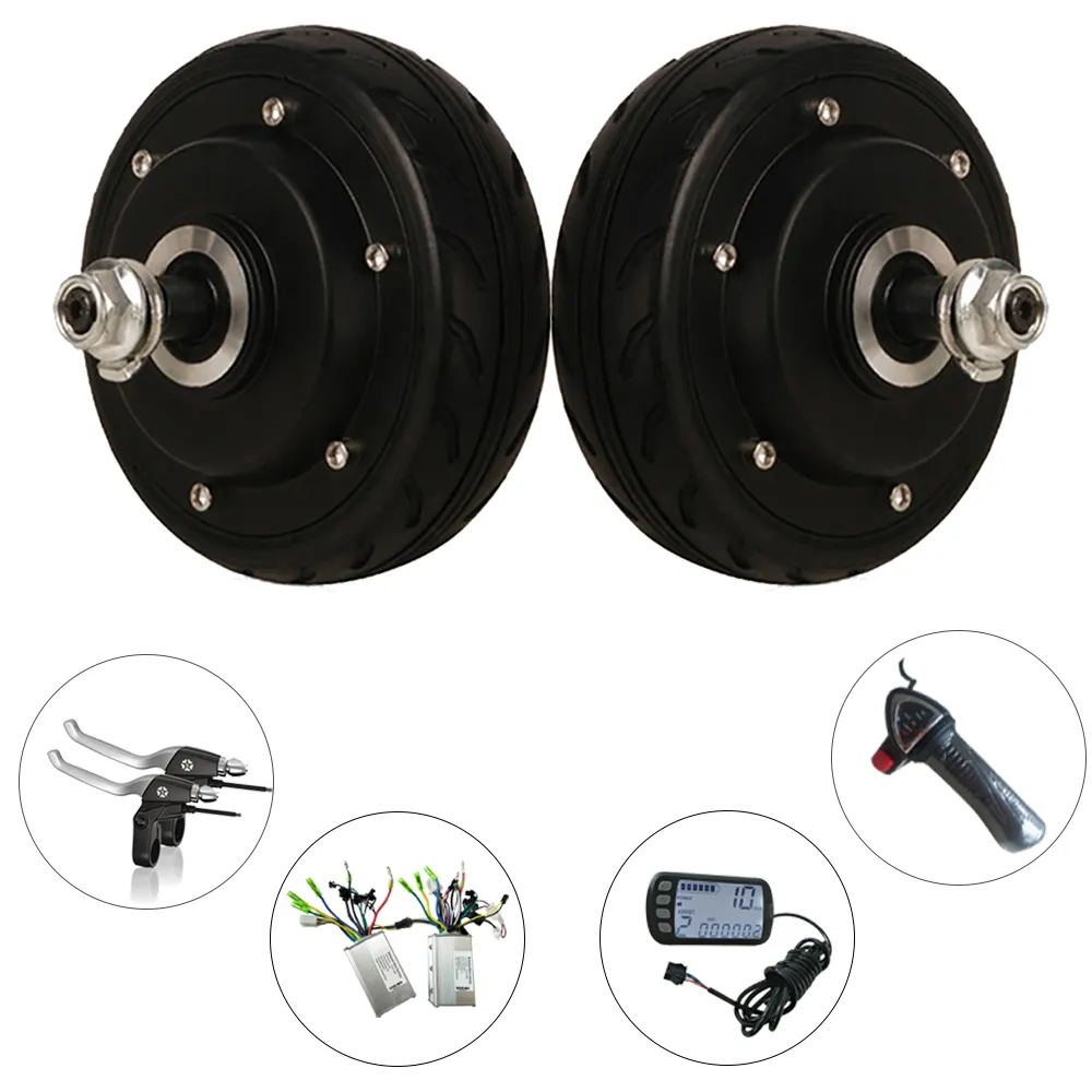 Ladda 150 kg dubbeldrivning 5 "Electric Hub Motor BLDC 24-36V 150-300W Wheel Kit Scooter Skateboard Conversion Kit