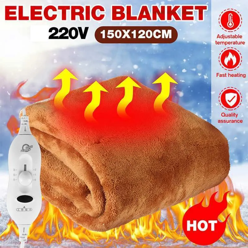 Elektrische deken dikkere verwarming enkele tweepersoonsbed warmer thermostaatverwarmingsmat goud fluweel dikke stof 110V220V 221117