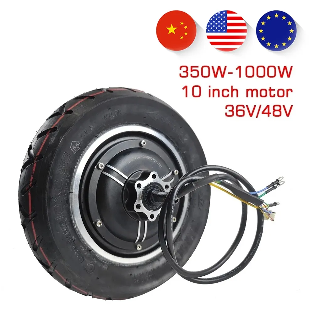 10 بوصة 36V48V 350W-1000W Motor Facuum Conversion Kit Kit Electric Scooter TX Motor Parts Modified DIY Wheelless بدون فرشاة