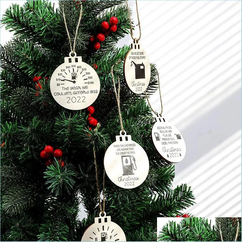 Christmas Decorations Personality Wooden Gasoline Barrel Christmas Decorations Tree Room Crafts Pendants Home Decor Gifts 2032 E3 Dr Dhdyx