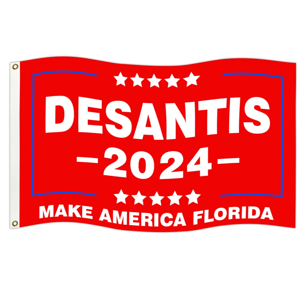 DeSantis 2024 Bayraklar 90x150cm Make America Florida Bayrağı Oy Kırmızı Cumhuriyetçi Fjb Bayrak Ev Bahçe Yard Dekorasyon Öğesi 2 Pirinç Grommet
