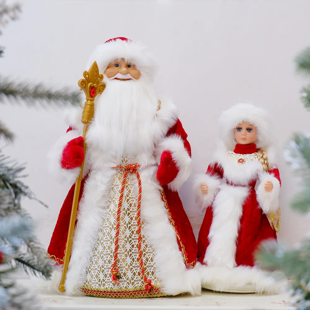 Kerstdecoraties Santa Claus Dolls Plush Toy Candy Bucket Box Decoratie Snow Girl Birthday Gift Kids Home Ornamenten Decor 221117
