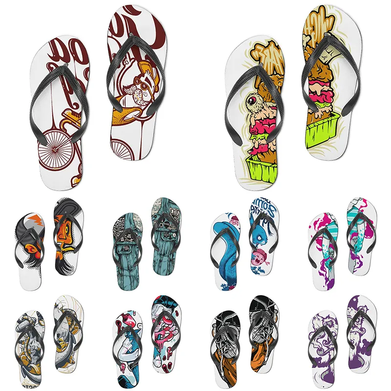 men women custom slippers cartoon design anime diy word black white blue red purple mens colorful trainer 216