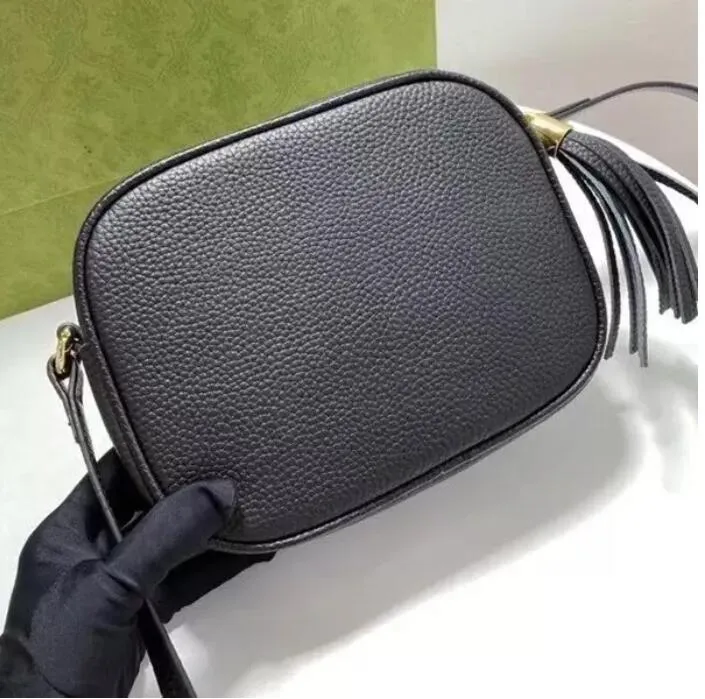 2022 Bolsas de ombro novas bolsas femininas Moda Mulher Bolsas de couro genuíno soho disco com gravação com tassel com tassel com tassel com tassel com zíper 308364