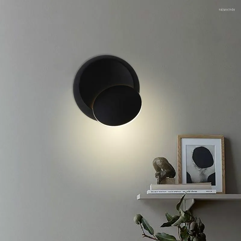 Vägglampor Stapp Modern 5W LED -cirkulär med justerbar lampskärm Bedside Light Sconce Art Salon Living Room Corridor