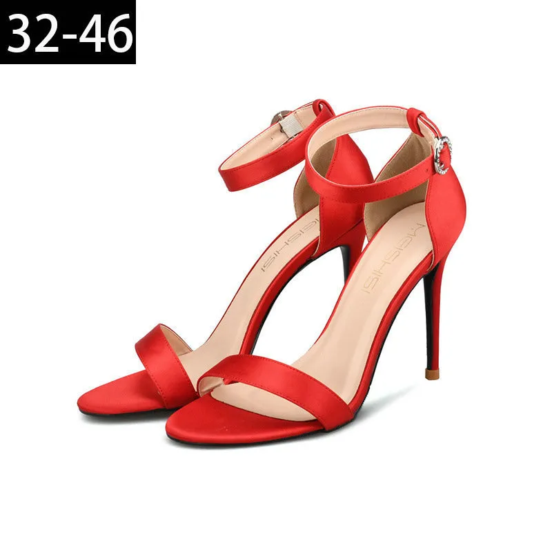 Stivali Donna est Classic Satin 8cm 10cm Tacchi alti Sandali di seta di qualità Gladiatore femminile Scarpe estive Lady Décolleté sexy 221118