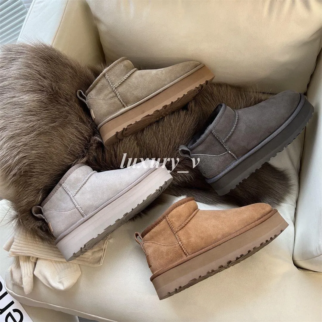 Designer Women Snow Boots Australia Australian Warm Boot Fashion Mini Half Boot Winter Platform Tazz Slippers Wool Cotton Sandals