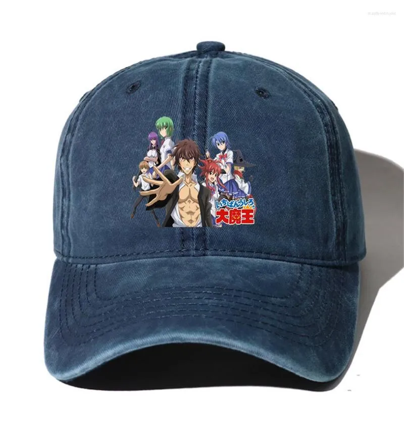 Berets Teenagers Denim Baseball Cap Men Men Cowboy Bone Summer Autumn Hip Hop for Anime High School Dxd Cartoon Hats