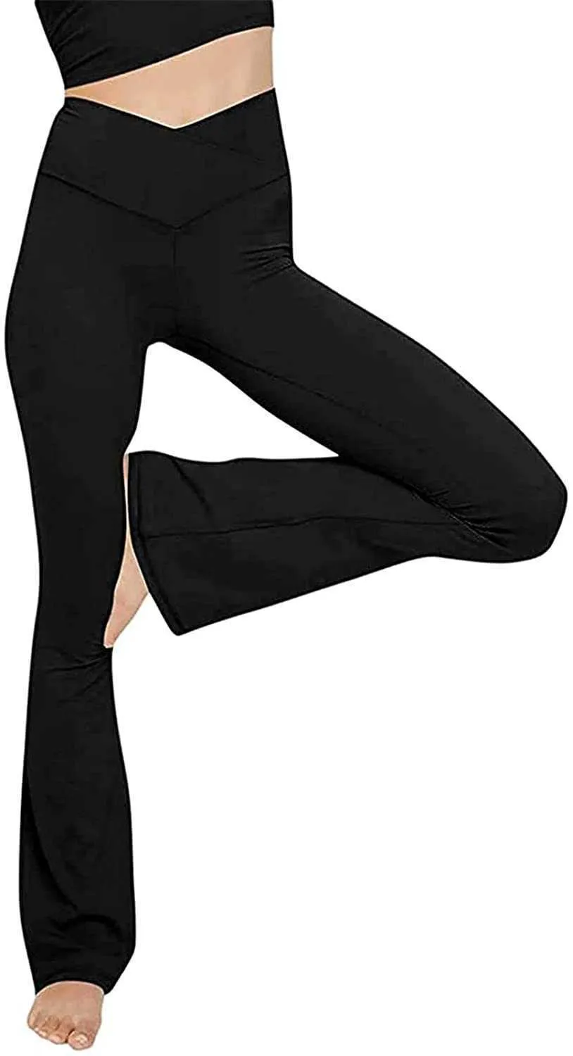 Yogaoutfits Lösbyxor Hem Leggins för kvinnor Träningskläder Capris Track Sports Gym Strumpbyxor Tryck Crossover Flare Yogakläder Lång T220930